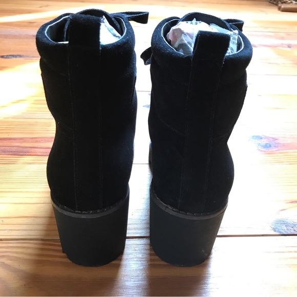 Caslon Black Lace Up Combat Boots Side Zipper, EUC, 8.5 - Picture 3 of 10